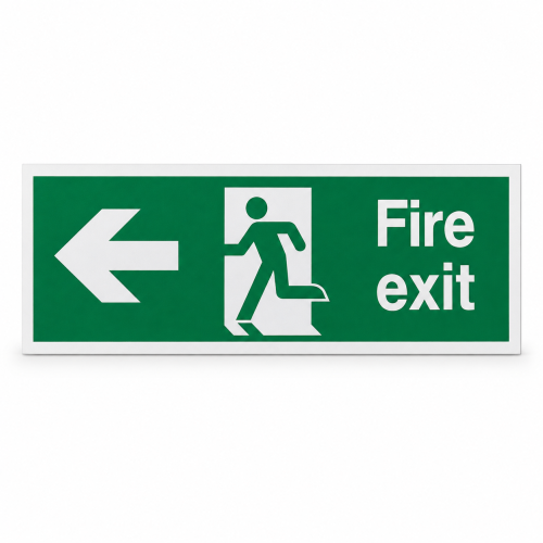 Fire Exit Left Arrow Sign