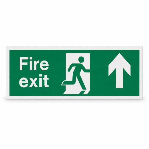 Fire Exit Up Arrow Sign